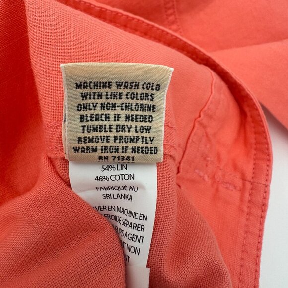 L.L. Bean Women's Orange Linen Cotton Button Up Jacket Size XS - Picture 8 of 8